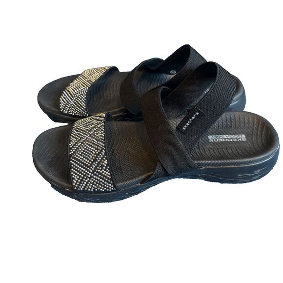 Skechers Goga Mat Sandals Metallic Studded Size 8 - Picture 5 of 10